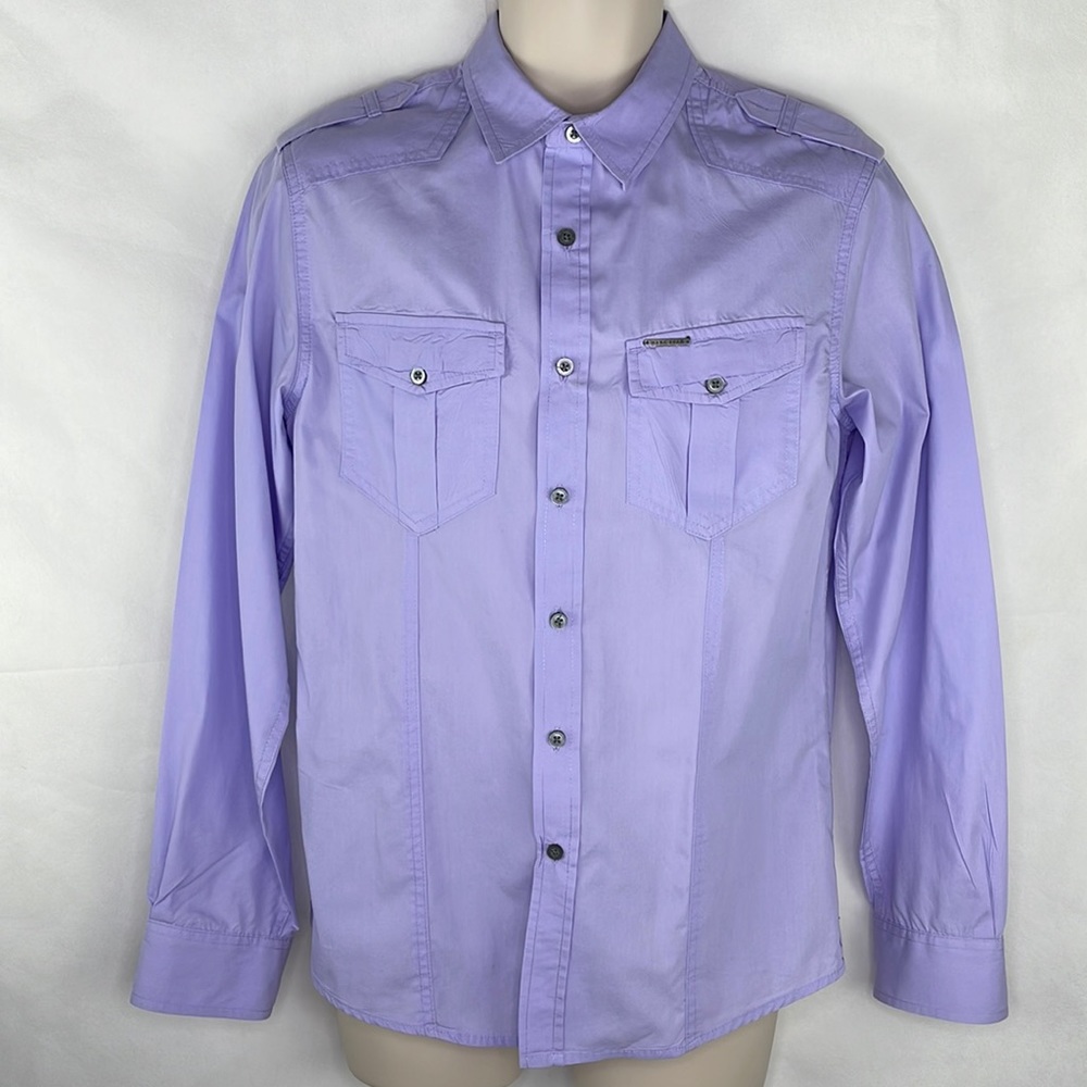 Marc Ecko Purple Button Down Shirt - Picture 2 of 6